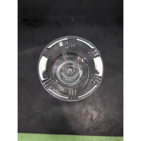 Floral Pattern Vintage Cut Crystal Footed Vase, Etched Decor,‎ Low Stem Vase - Picture 8 of 10